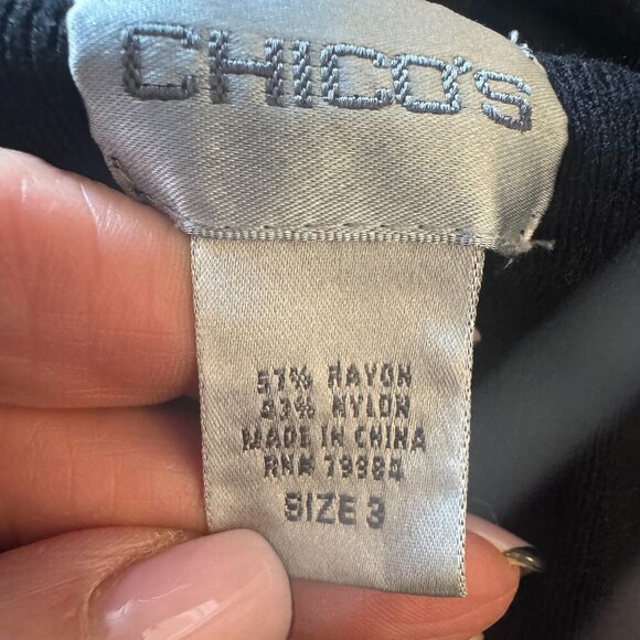 Chico's Black V- neck Sweater - Picture 3 of 5